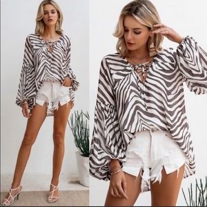 SHEIN Zebra Print Blouse